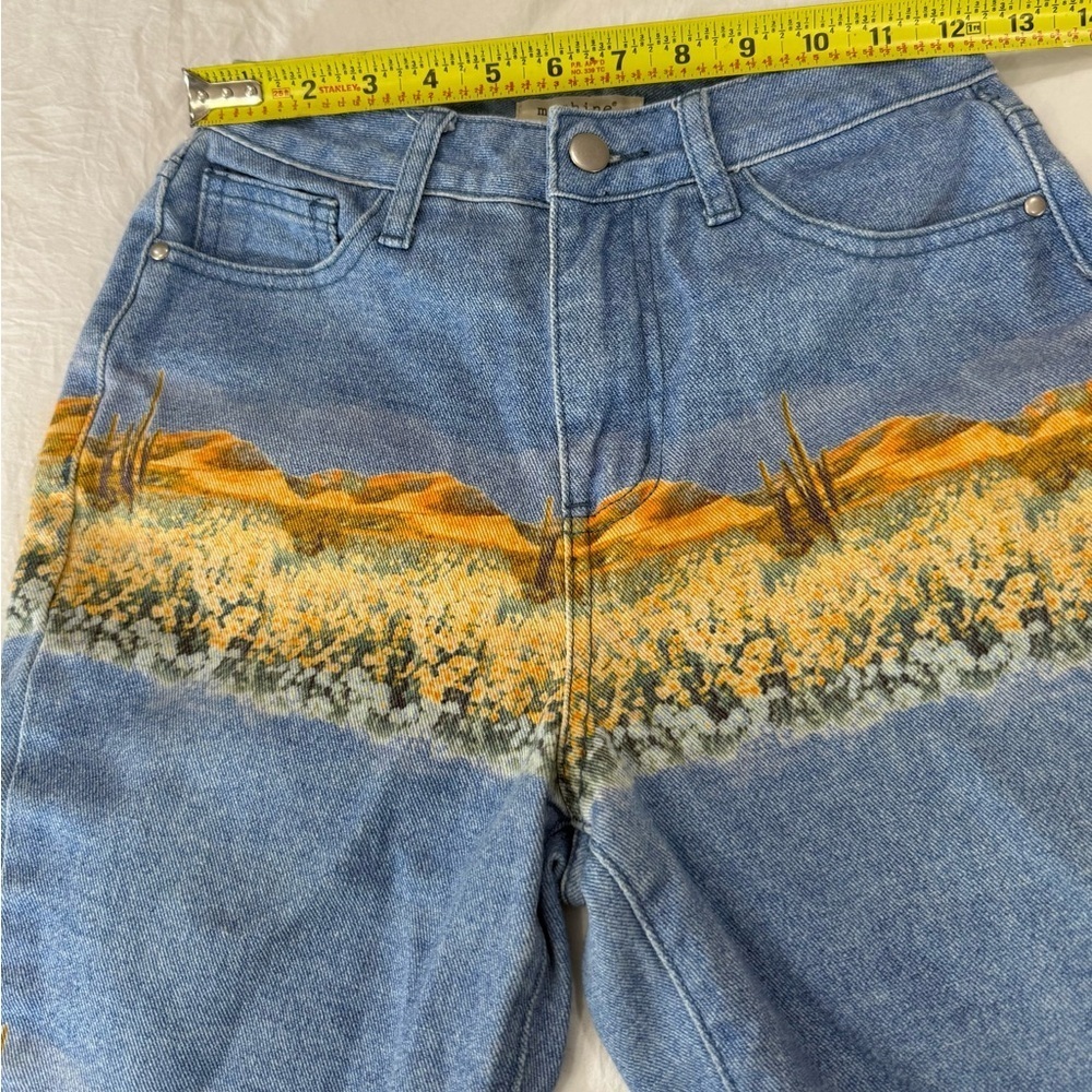 Machine Blue and Brown Straight Leg Jeans - Picture 8 of 13